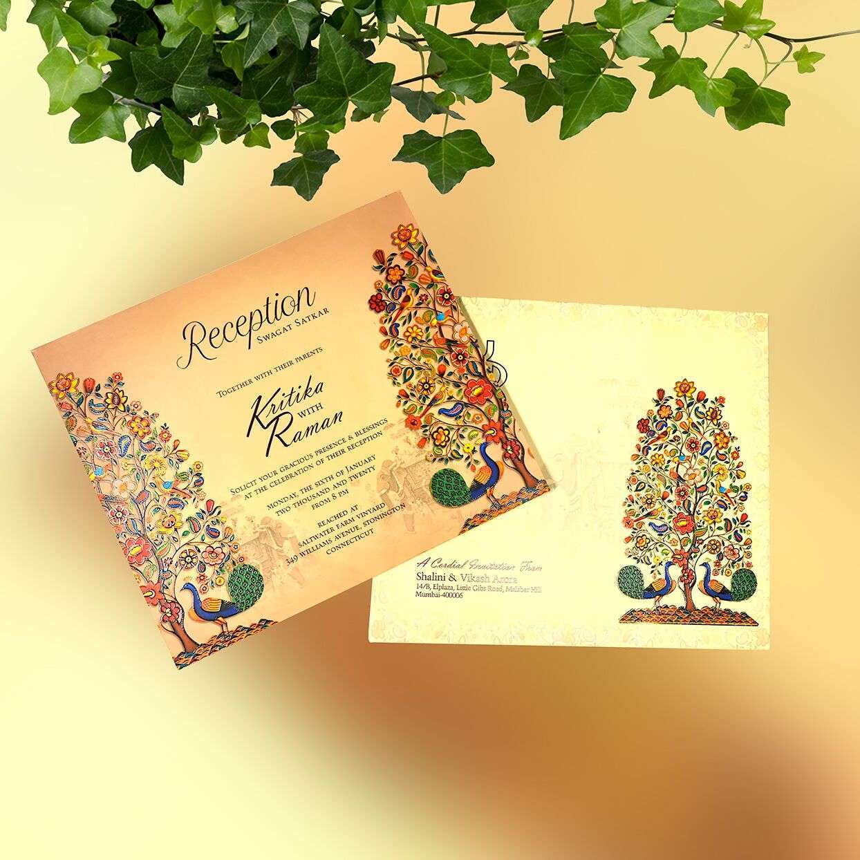 multicolor wedding card