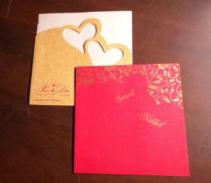 Standard Invitation Twin Hearts Design