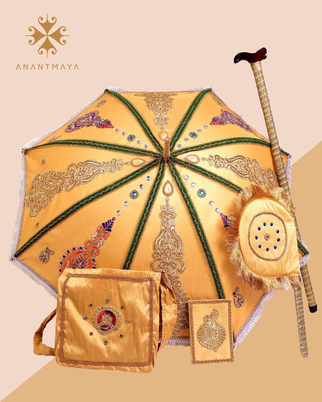 Gold-colour Kasi-yatra-set Gold Colour Decorative Kasi Yatra Set For Wedding