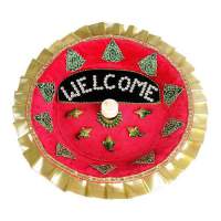 Wedding aarthi plate with welcome.