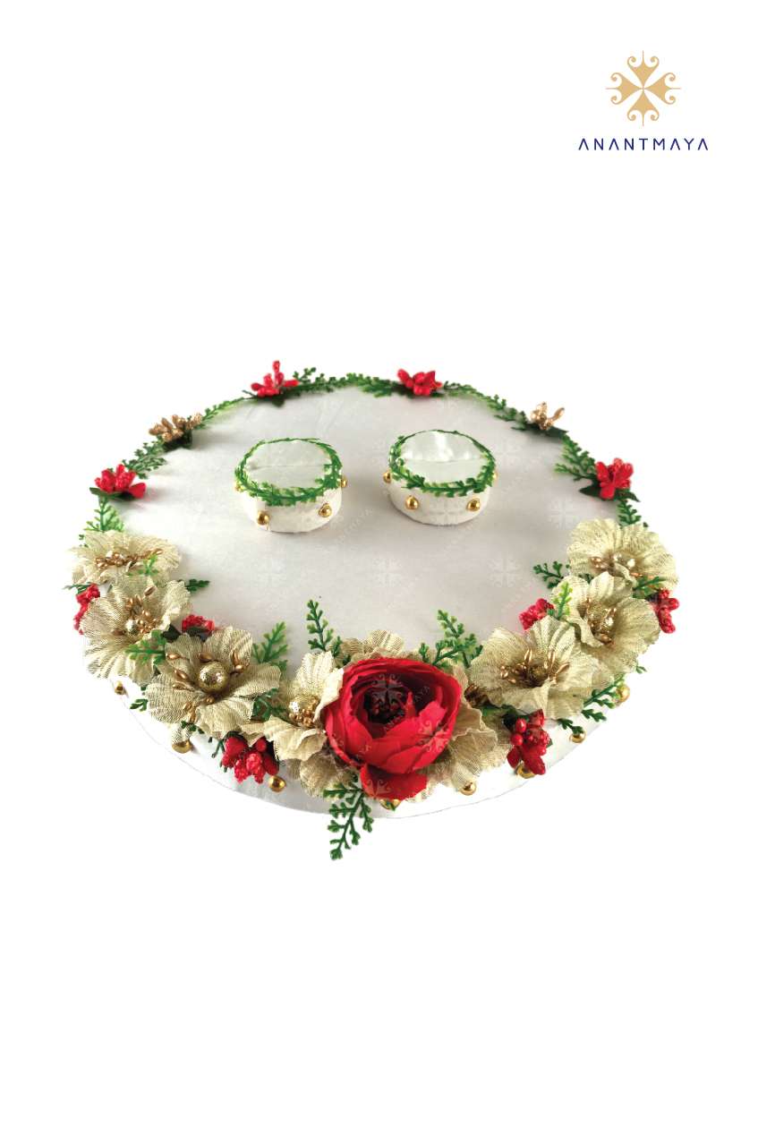 Engagement Ring Platter with Flowers - Hastakala