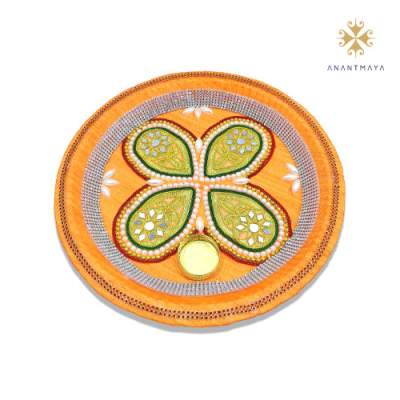 Traditional Floral Aarthi Plate - Anantmaya